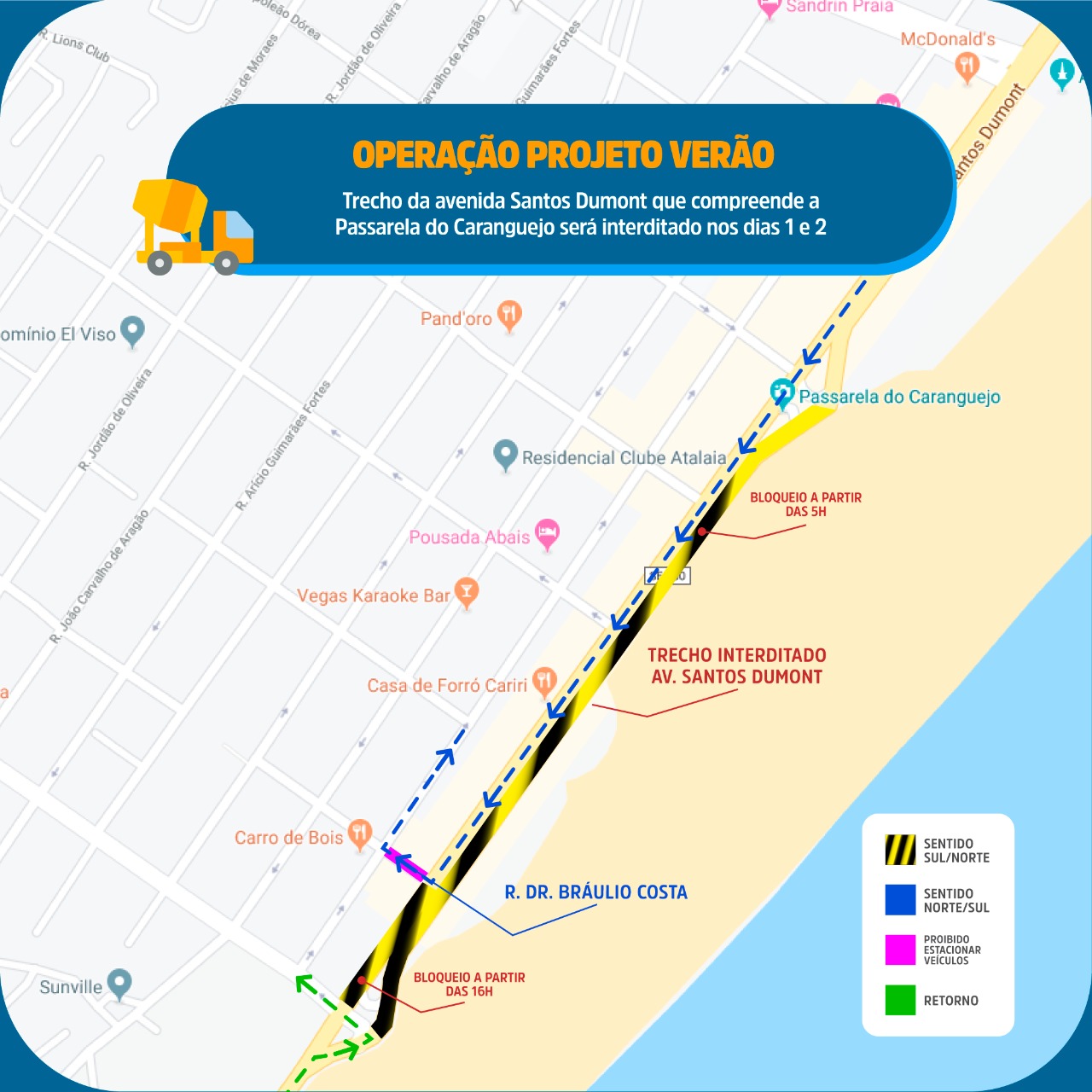SMTT altera trânsito na região da Passarela do Caranguejo neste fim de semana - SMTT Aracaju
